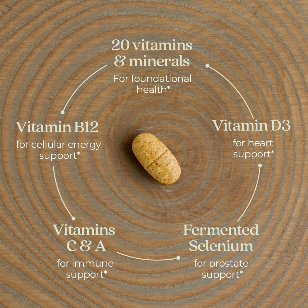 New Chapter One Daily Every Man's Multivitamin 40+ - Offers Eyesight, Immune System & Cellular Energy Support* - Contains Vitamin C, Saw Palmetto & More - Gluten Free & Vegetarian - 48 Tablets