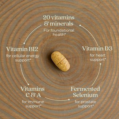 New Chapter One Daily Every Man's Multivitamin 40+ - Offers Eyesight, Immune System & Cellular Energy Support* - Contains Vitamin C, Saw Palmetto & More - Gluten Free & Vegetarian - 48 Tablets