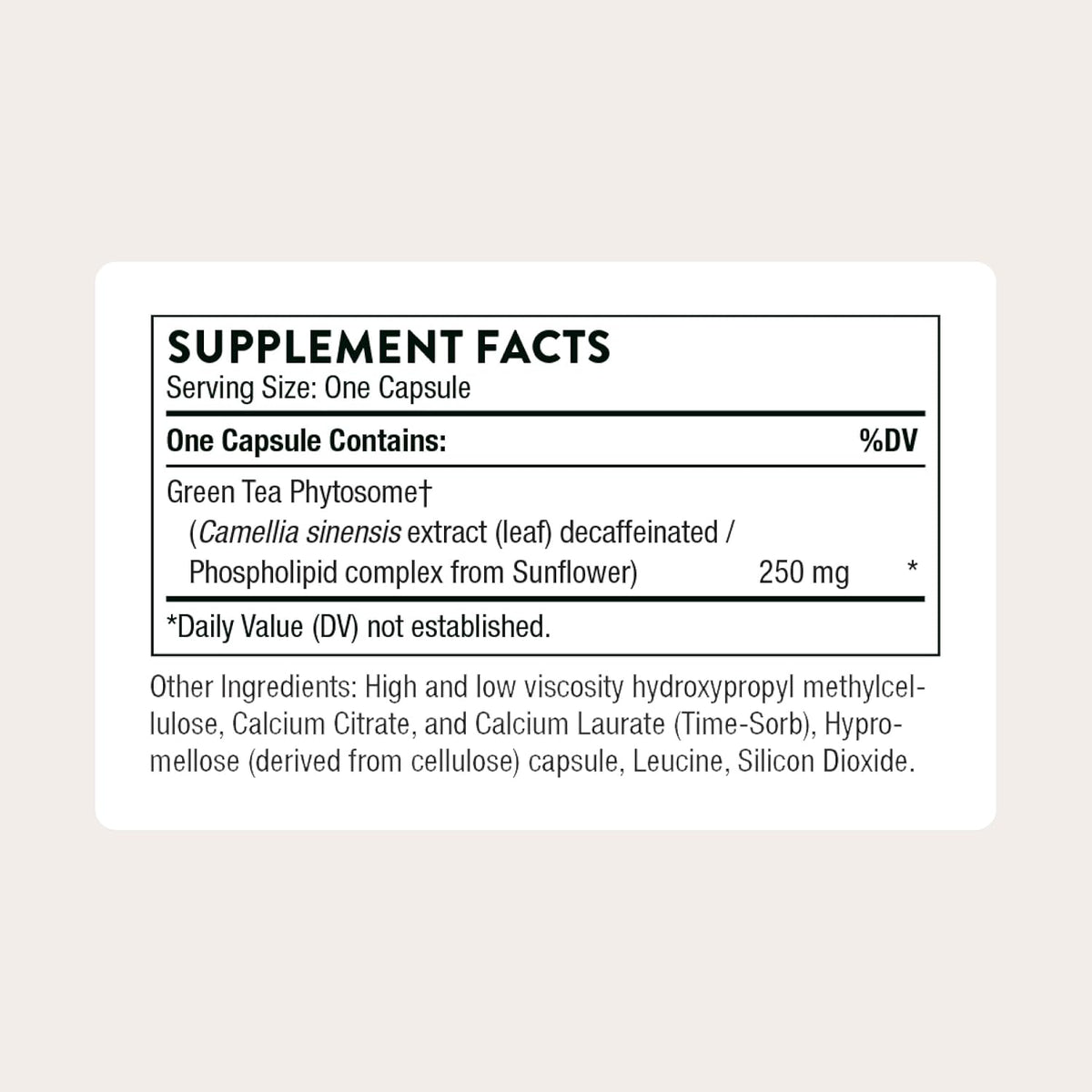 THORNE - Green Tea Phytosome - Provides Antioxidant Support, Liver Protection & Thermogenesis and Metabolic Benefits* - Caffeine-Free - Third-Party Certified - Gluten, Dairy & Soy-Free - 60 Capsules