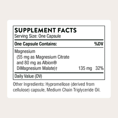 THORNE - Magnesium CitraMate - Magnesium Citrate & Malate Supplement - Supports Heart Health, Skeletal Muscles, Cardiac & Lung Function, Bone Density & More* - Third-Party Certified - 90 Servings