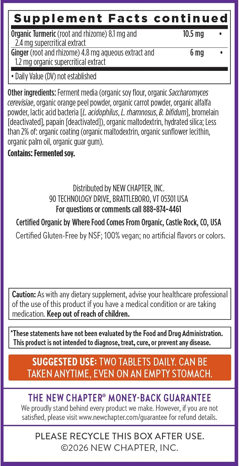 New Chapter Men's Multivitamin Advanced Formula for Stress, Brain, Immune, Heart & Energy Support, Higher Levels of Whole-Food Fermented Essential Nutrients for Men + Selenium + B Vitamins, 72 ct