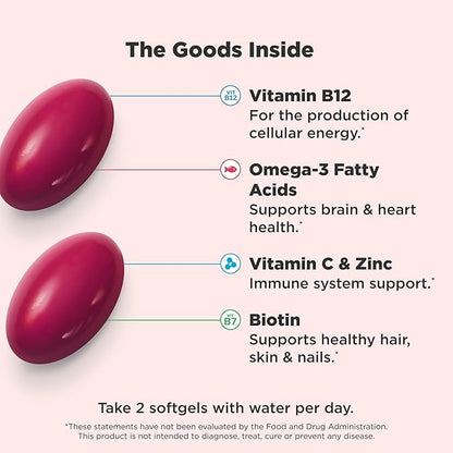 OLLY Ultra Women's Multi Softgels, Overall Health and Immune Support, Omega-3s, Iron, Vitamins A, D, C, E, B12, Daily Multivitamin, 30 Day Supply - 60 Count