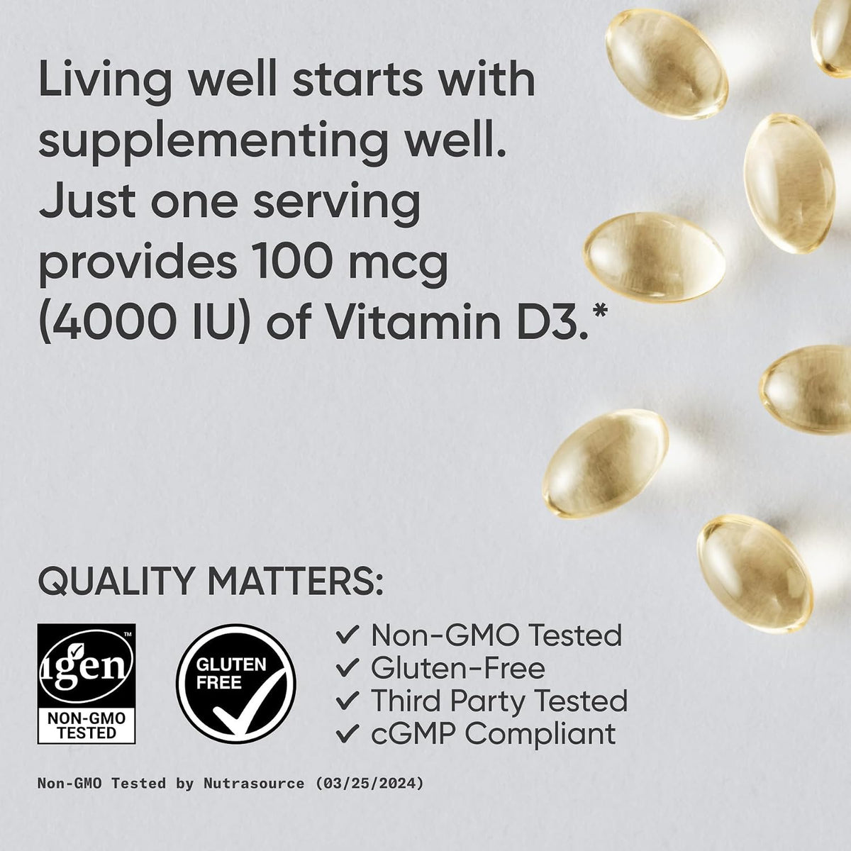 Sports Research® Vitamin D3 4000iu/100mcg with Coconut MCT Oil, 360 Count | Double Strength Vitamin D Supplement | Supports Healthy Bones & Immune Function | Non-GMO · Soy Free - 360 Servings