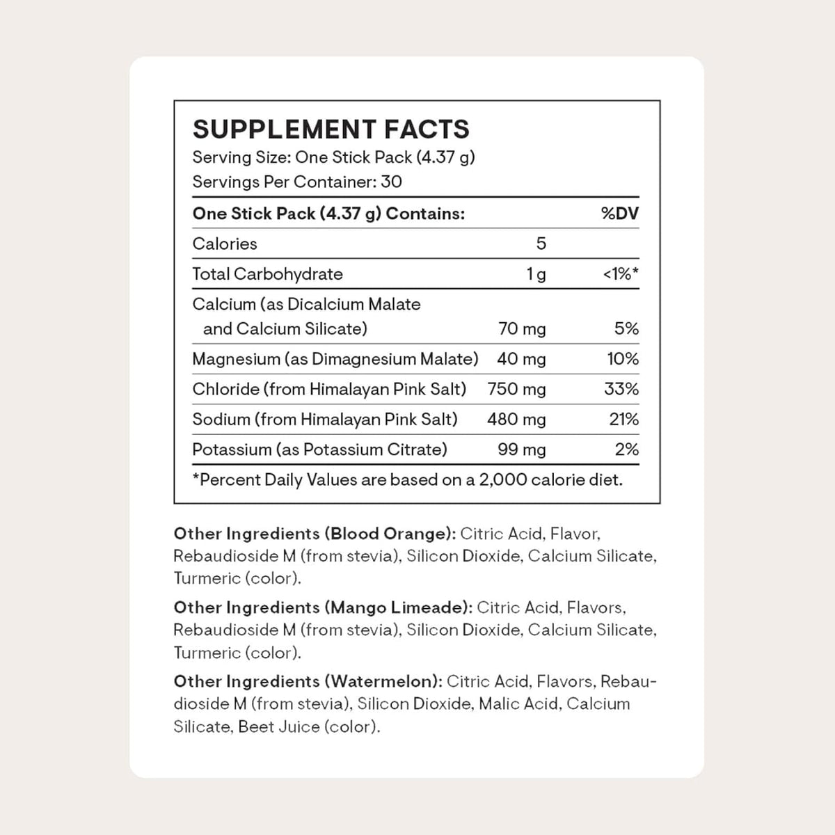 THORNE - Daily Electrolytes - Zero Sugar & Low-Calorie Electrolyte Powder Drink Mix - Flavors Derived from Natural Sources - NSF Certified for Sport - Variety - 30 Stick Packs