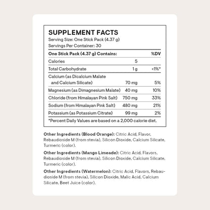 THORNE - Daily Electrolytes - Zero Sugar & Low-Calorie Electrolyte Powder Drink Mix - Flavors Derived from Natural Sources - NSF Certified for Sport - Variety - 30 Stick Packs