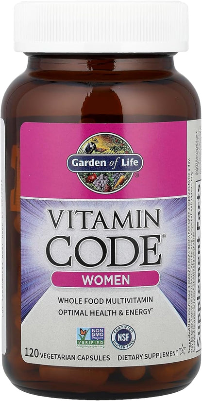 Garden of Life Multivitamin for Women, Vitamin Code Women's Multi - Whole Food Womens Multi Vitamins, Iron, Folate not Folic Acid, Vitamin A and Probiotics for Womens Energy