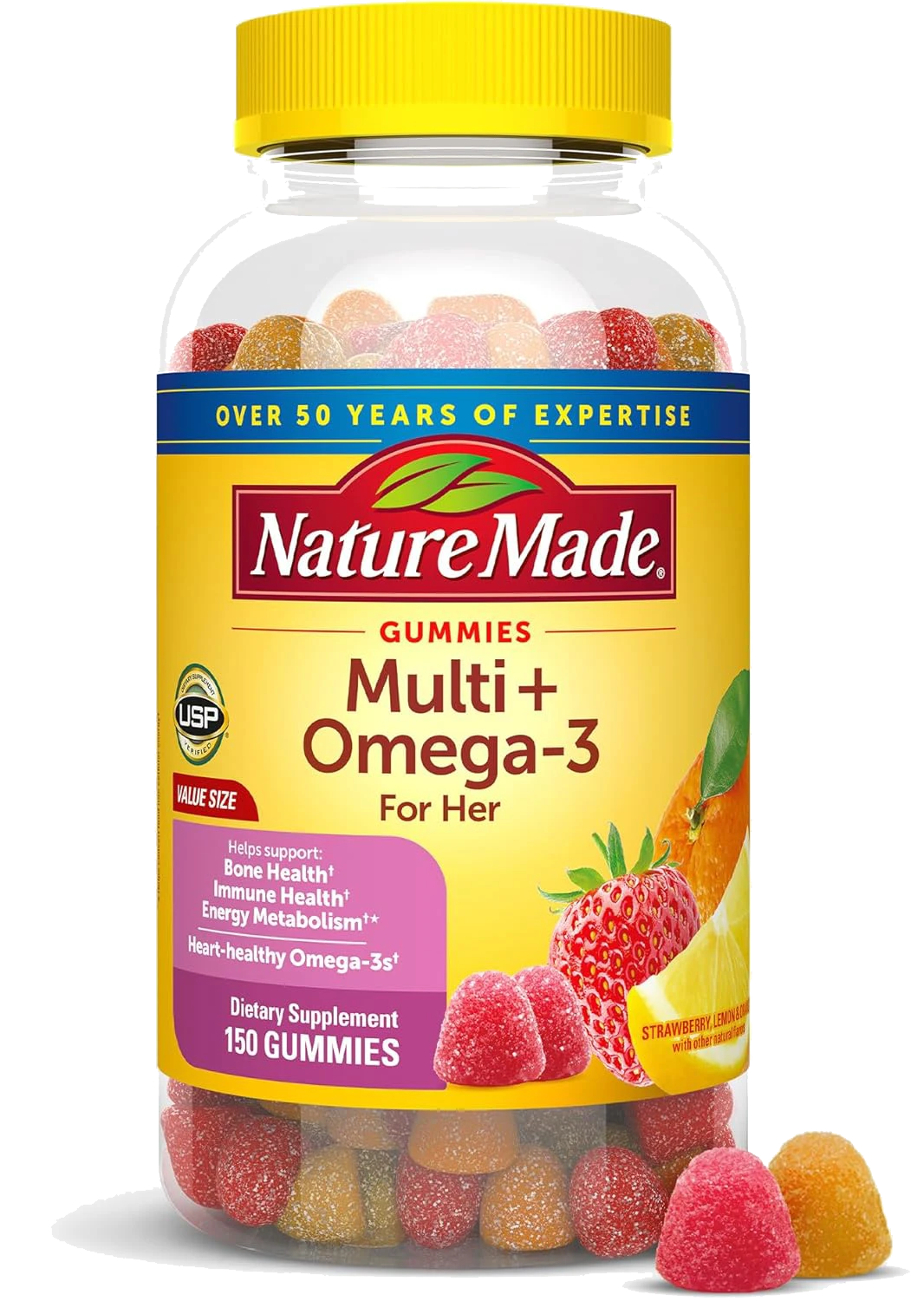 Nature Made Womens Gummy Multivitamins with Omega-3, Multivitamin for Women for Daily Nutritional Support,