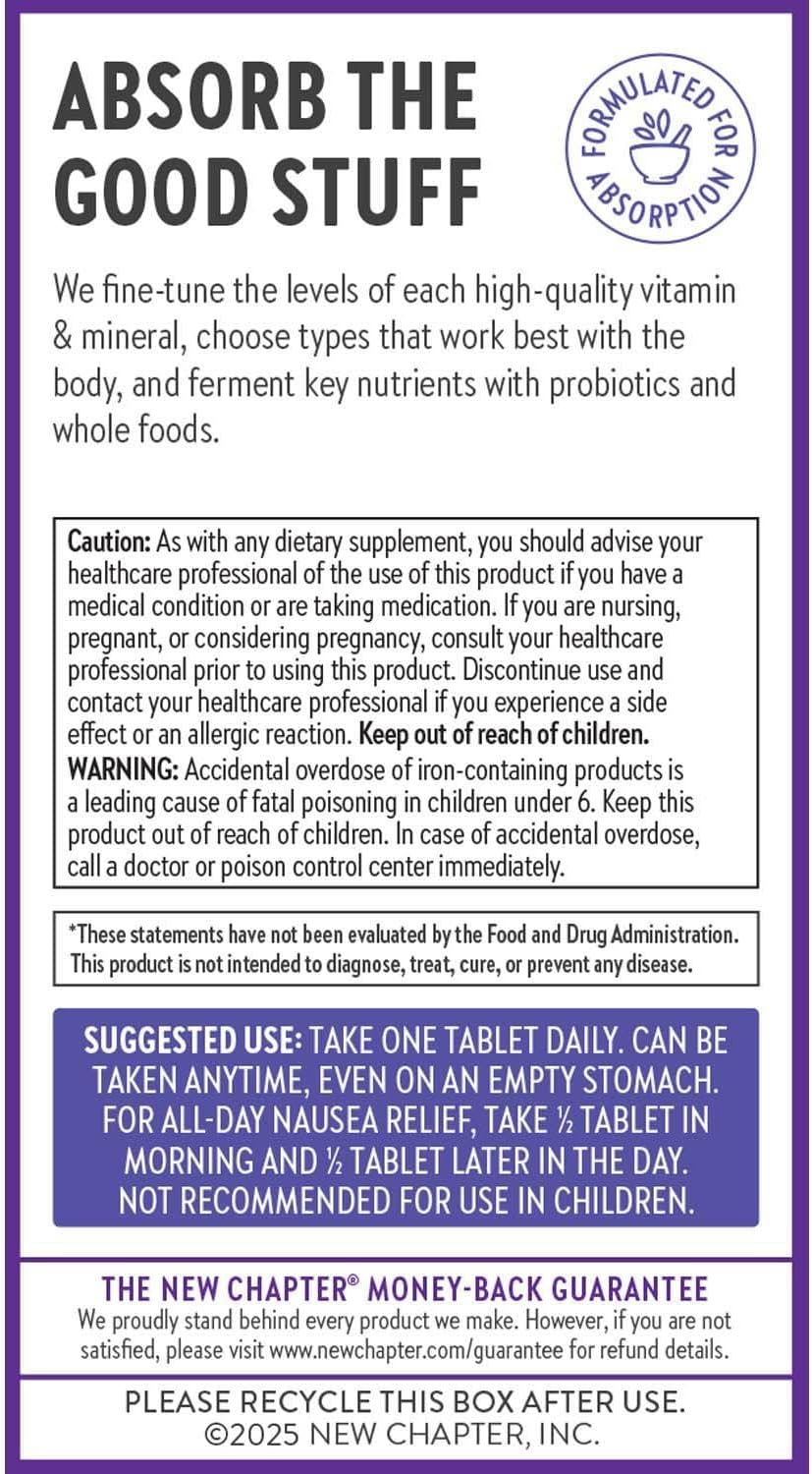 New Chapter Prenatal Vitamins, One Daily Prenatal Multivitamin Enhanced for Age 35+ with Methylfolate + Choline for Healthy Mom & Baby, Gluten Free & Non-GMO- 30 ct