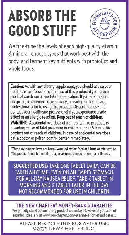 New Chapter Prenatal Vitamins, One Daily Prenatal Multivitamin Enhanced for Age 35+ with Methylfolate + Choline for Healthy Mom & Baby, Gluten Free & Non-GMO- 30 ct