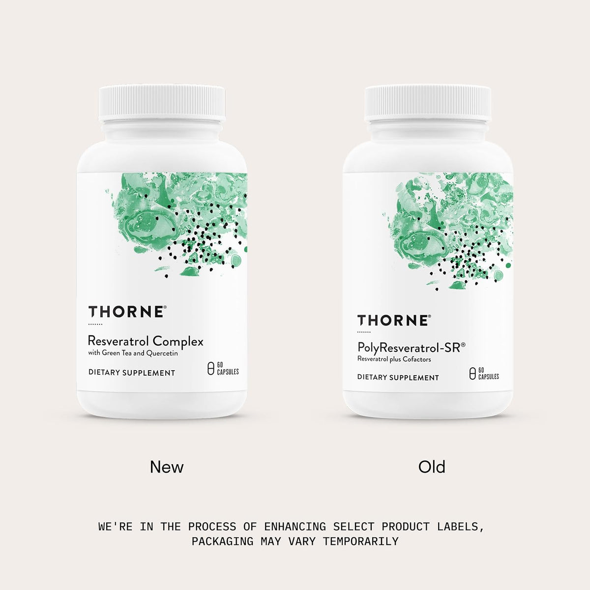 THORNE - Resveratrol Complex - Supports Healthy Aging* - Trans-Resveratrol Supplement with Green Tea, Quercetin & Curcumin Phytosome - Third-Party Certified - Gluten, Dairy & Soy-Free - 60 Capsules