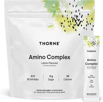 THORNE - Amino Complex - Clinically-Validated EAA and BCAA Powder for Pre or Post-Workout - Promotes Lean Muscle Mass & Exercise Recovery* - Berry - NSF Certified for Sport - Dairy-Free - 30 Servings
