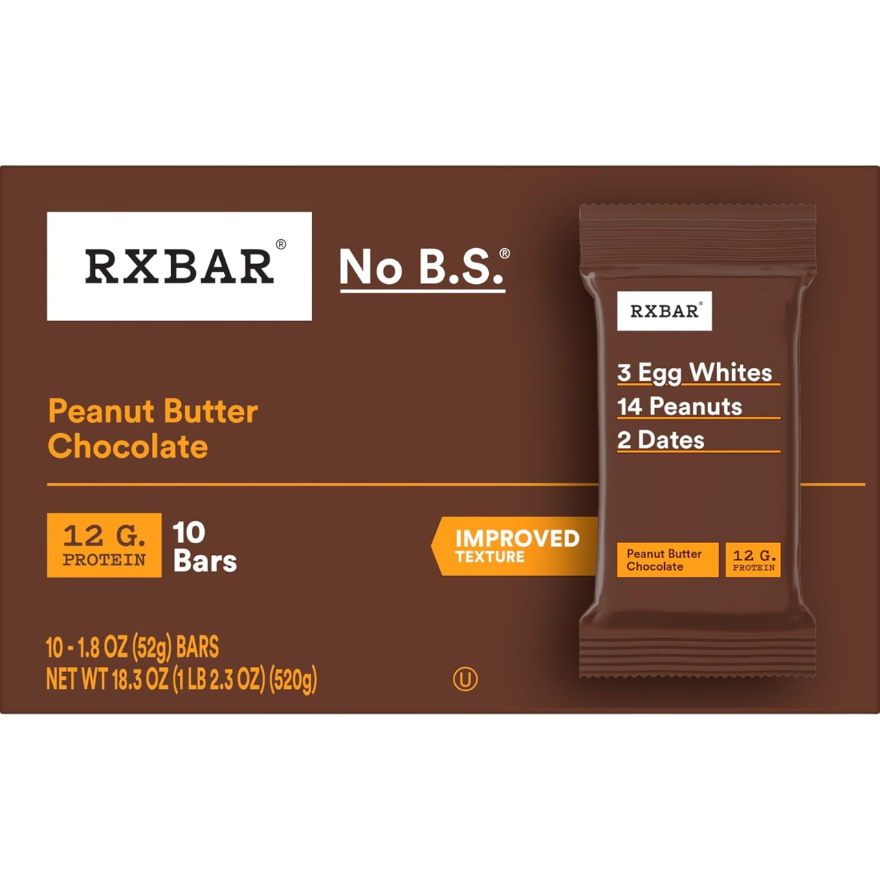 RXBAR Protein Bars, Protein Snack, Snack Bars, Peanut Butter Chocolate