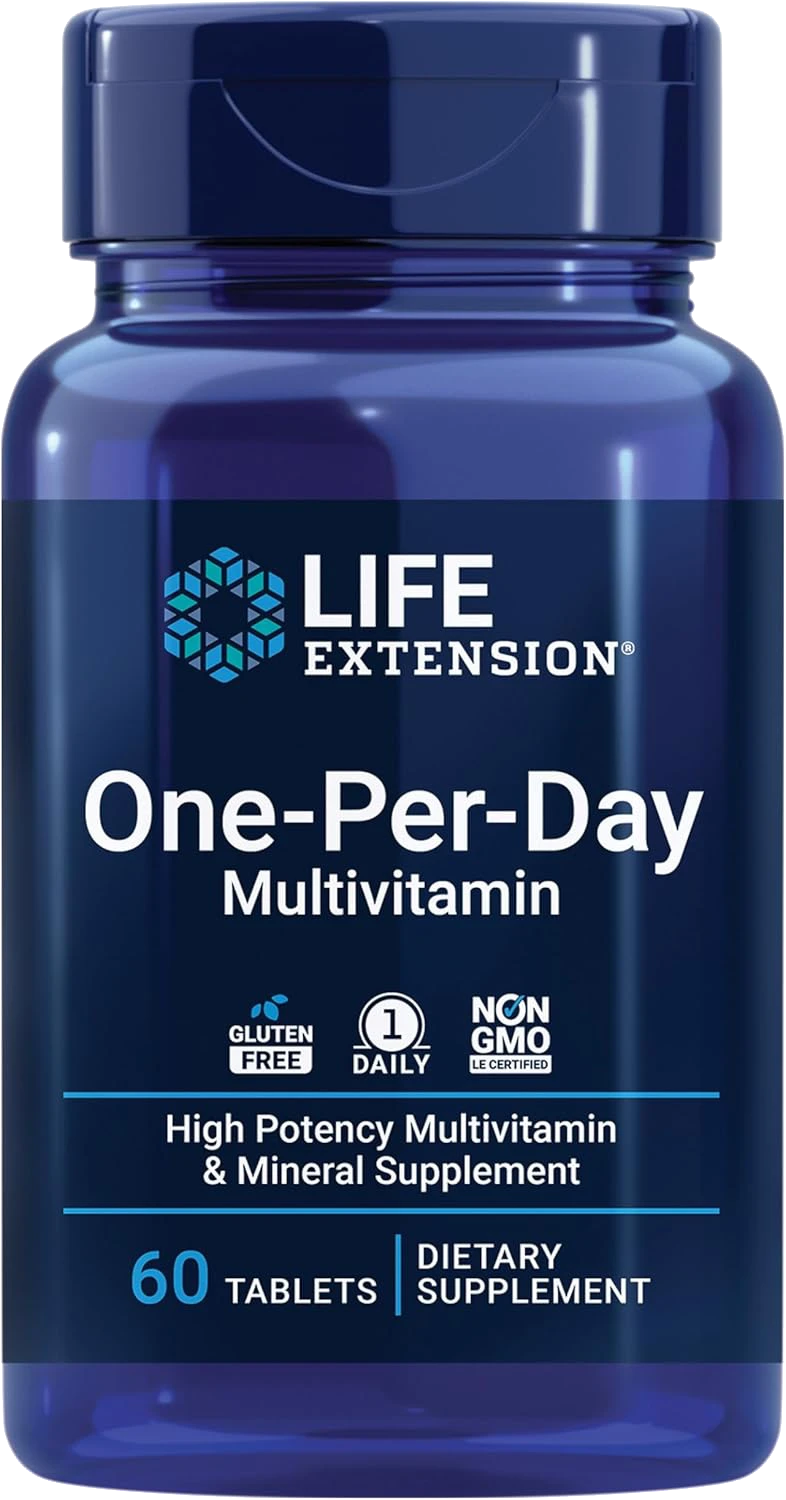 Life Extension One-Per-Day Multivitamin – Packed with Over 25 Vitamins, Minerals & Plant Extracts, Quercetin, 5-MTHF Folate & More – 1-Daily, Non-GMO, Gluten-Free – 60 Tablets