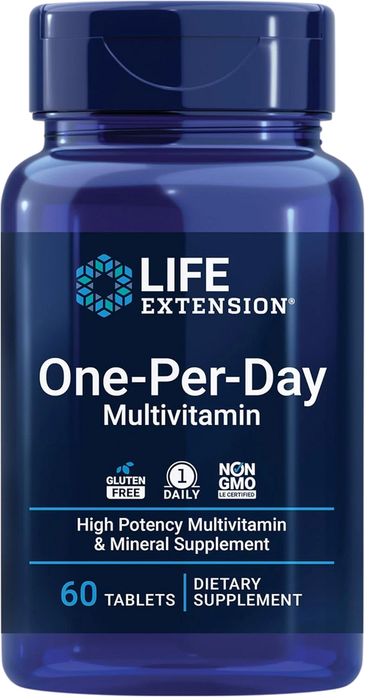 Life Extension One-Per-Day Multivitamin – Packed with Over 25 Vitamins, Minerals & Plant Extracts, Quercetin, 5-MTHF Folate & More – 1-Daily, Non-GMO, Gluten-Free – 60 Tablets