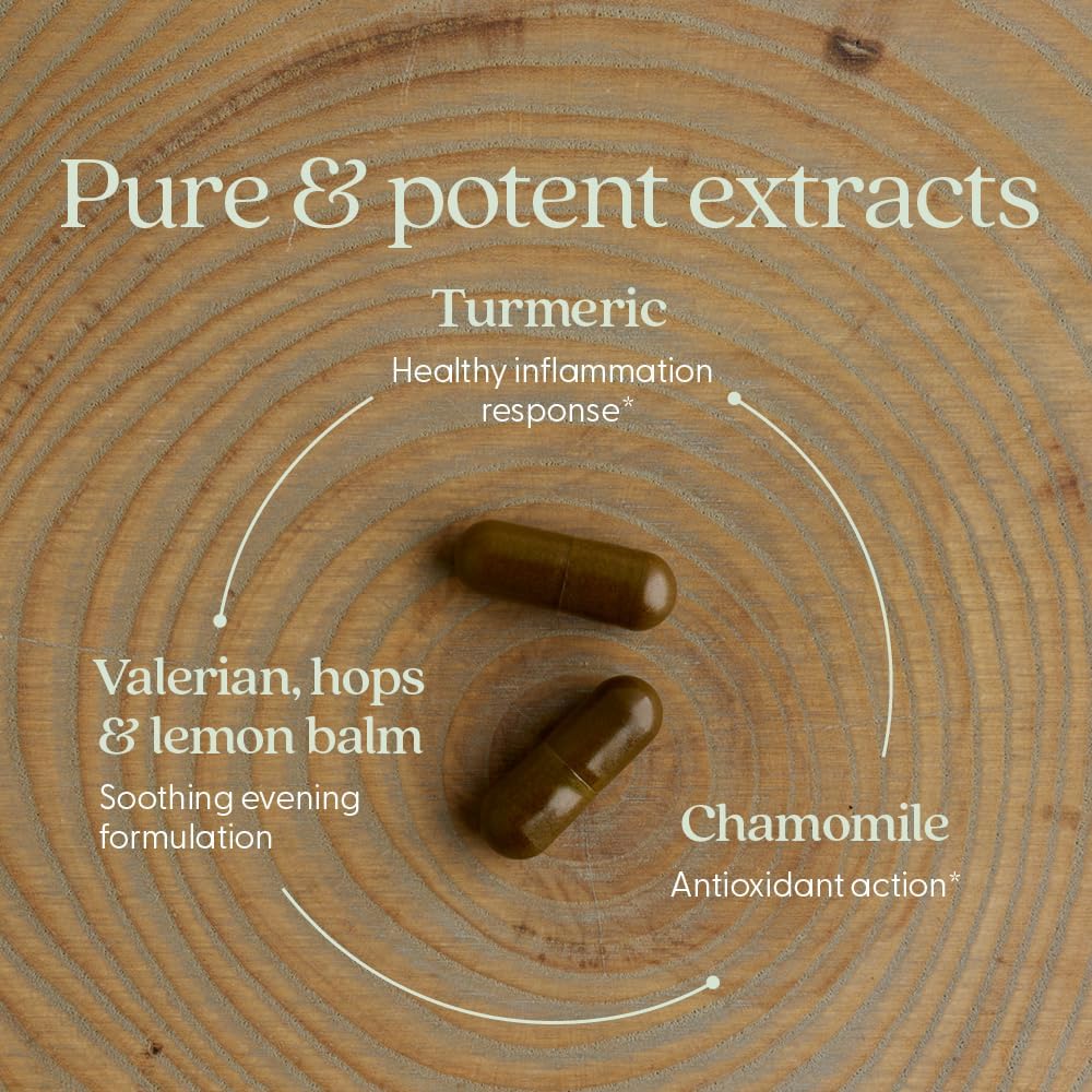 New Chapter Turmeric Supplement + Sleep Aid - Turmeric Force Nighttime for Sleep Support with Valerian Root + Ginger + NO Black Pepper Needed + Non-GMO Ingredients - 60 Vegetarian Capsule