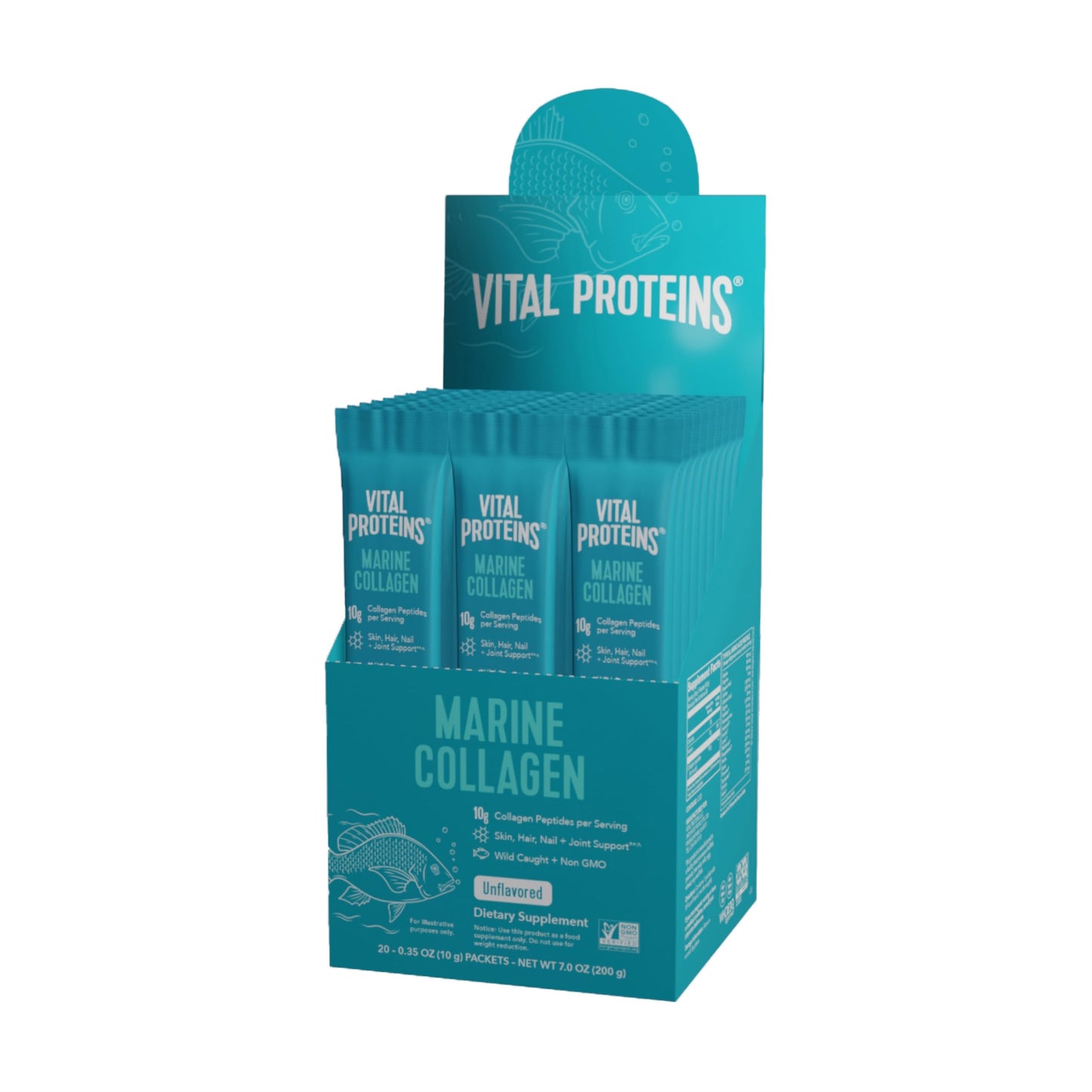 Vital Proteins Marine Collagen Peptides Powder Supplement for Skin Hair Nail Joint - Hydrolyzed Collagen - 12g per Serving - 7.8 oz Canister