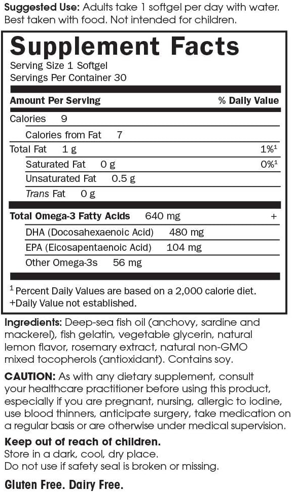 Garden of Life Minami Prenatal Omega-3 DHA Fish Oil Supplement with 480mg DHA & 104mg EPA – Prenatal Omega 3 Fish Oil for Pregnancy & Breastfeeding, Non-GMO, Lemon Flavored, 30 Softgels