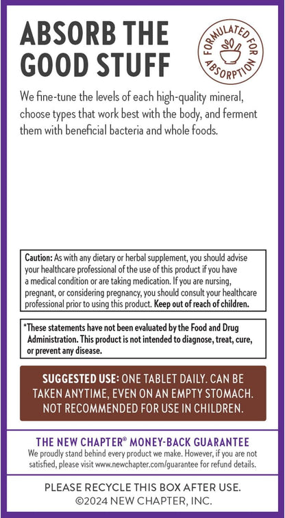New Chapter Zinc Supplement, Fermented Zinc Complex, ONE Daily for Immune Support + Skin Health, Mineral-Balancing Formula Rich in Copper, Easy to Swallow & Digest, 30 Count (1 Month Supply)