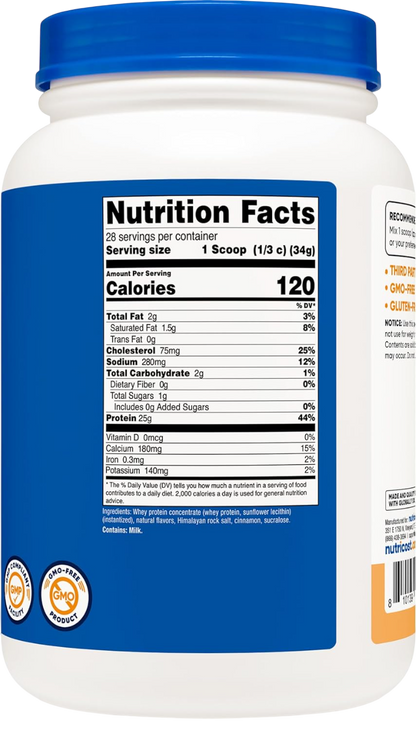 Nutricost Whey Protein Concentrate 2 LB Churro Flavored - GMO-Free, Gluten-Free