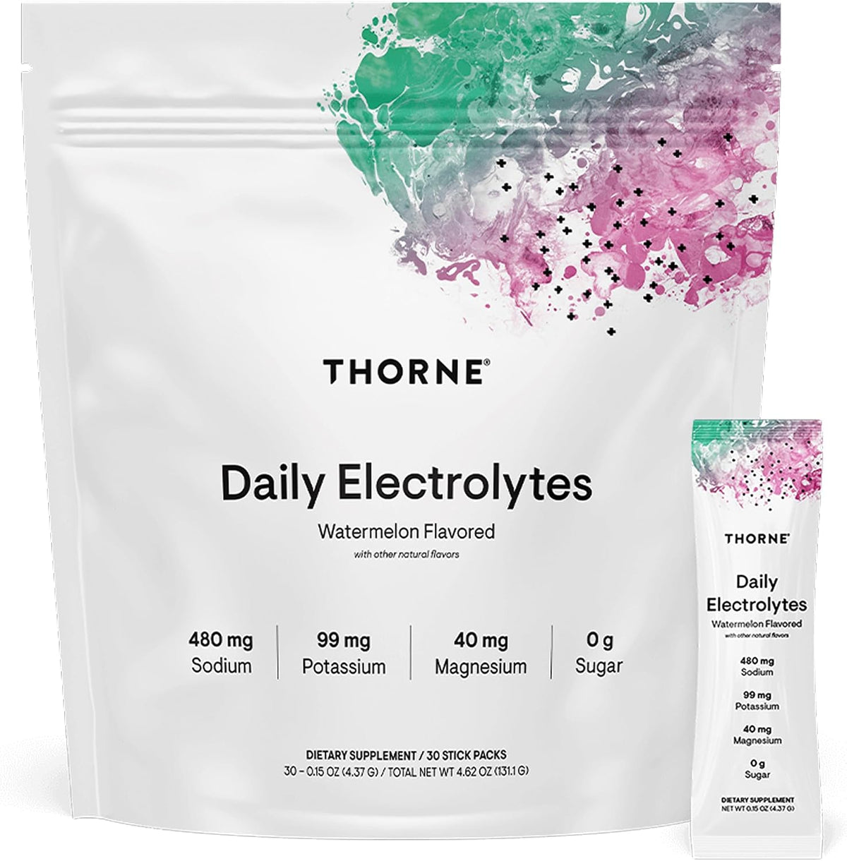 THORNE - Daily Electrolytes - Zero Sugar & Low-Calorie Electrolyte Powder Drink Mix - Flavors Derived from Natural Sources - NSF Certified for Sport - Mango Limeade - 30 Stick Packs