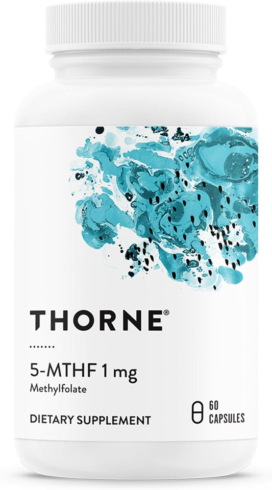 THORNE - 5-MTHF - Methylfolate (Active B9 Folate) Supplement - Supports Cardiovascular Health, Fetal Development, Nerve Health, Methylation & Homocysteine Levels* - 60 Servings - 5-MTHF 1mg