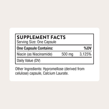 THORNE - Niacinamide - Non-Flushing Form of Vitamin B3 - Supports Skin Health & Provides Cellular Protection* - Niacin Supplement - Third-Party Certified - Gluten, Dairy & Soy-Free - 180 Capsules