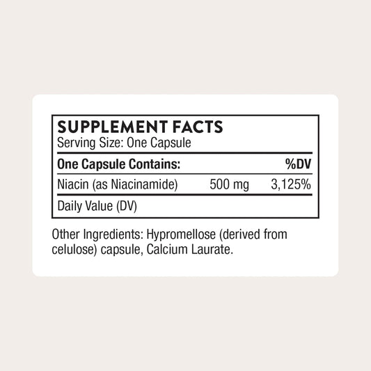 THORNE - Niacinamide - Non-Flushing Form of Vitamin B3 - Supports Skin Health & Provides Cellular Protection* - Niacin Supplement - Third-Party Certified - Gluten, Dairy & Soy-Free - 180 Capsules