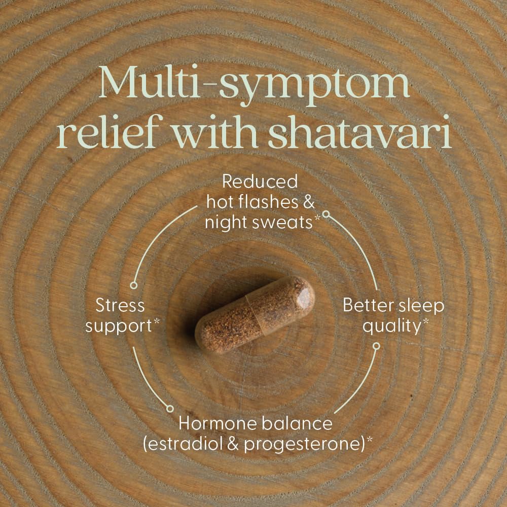 New Chapter Shatavari Supplement for Peri-Menopause & Post-Menopause Support – 4x Concentrated Herb Shatavari Relieves Hot Flashes & Night Sweats, Balances Women’s Hormones - Herbal Sleep Aid*, 30 ct