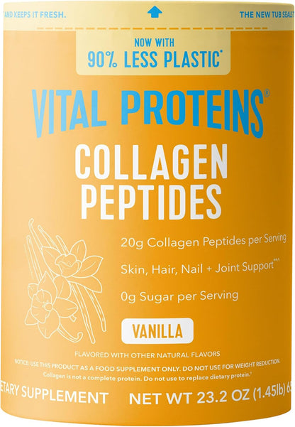 Vital Proteins Collagen Peptides Powder Supplement for Skin Hair Nail Joint Health or Support - Hydrolyzed Collagen - Unflavored, 7 Servings
