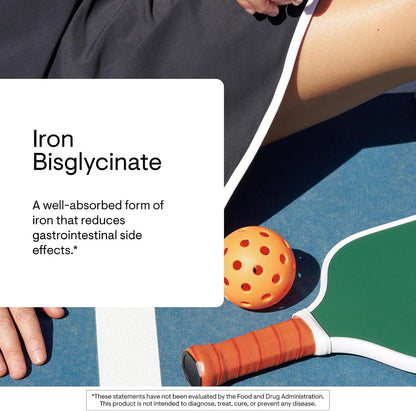 THORNE - Iron Bisglycinate - 25 mg Iron Supplement for Enhanced Absorption Without Gastrointestinal Side Effects* - NSF Certified for Sport - Gluten-Free - 60 Servings