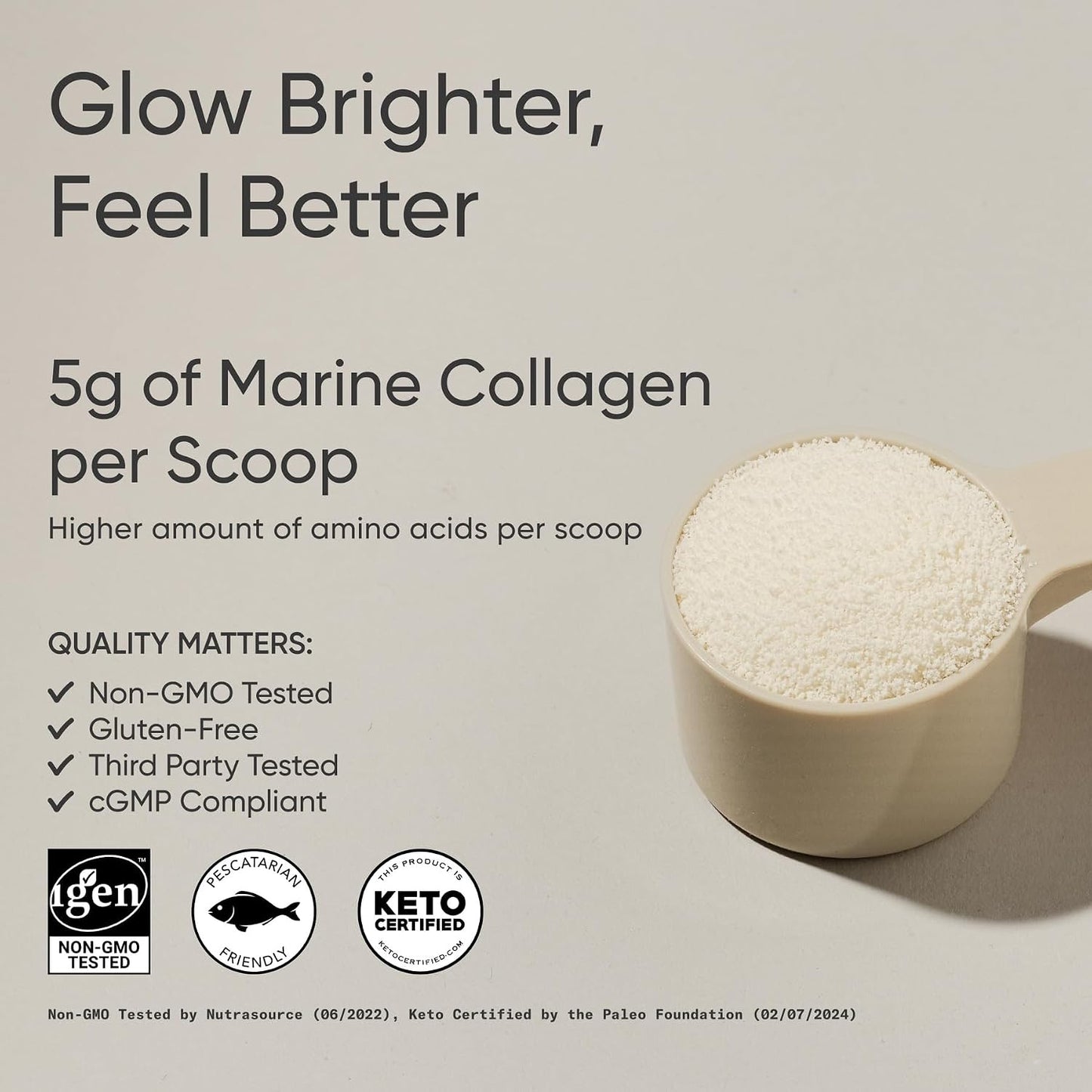 Sports Research® Collagen Beauty Complex - 30 Servings (Unflavored) | 5g Marine Collagen Peptides with Hyaluronic Acid, Vitamin C + Biotin | Skin & Joint Health | Pescatarian Freindly, Non-GMO