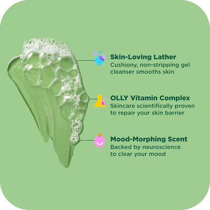 OLLY Body Wash Clear Mood + Skin with salicylic acid, niacinamide & vitamin A for smoother skin 17 Fl Oz