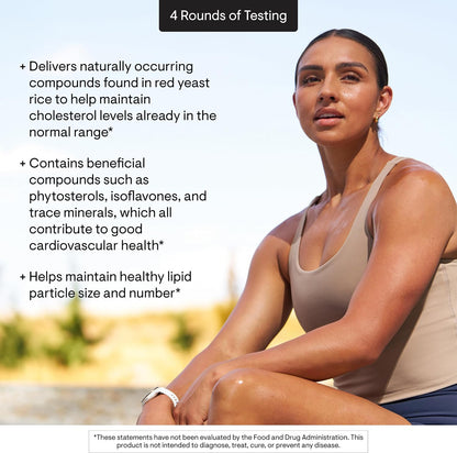 THORNE - Red Yeast Rice - Supports Healthy Cholesterol Levels Already in a Normal Range, Heart Health & Blood Pressure* - Third-Party Certified - Gluten-Free, Dairy-Free - 120 Capsules