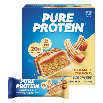 Pure Protein Deluxe Protein Bars, Chocolate, Cookies & Cream, Birthday Cake, Caramel Churro, Samples Pack