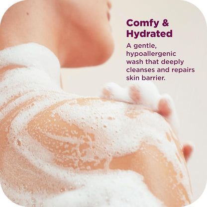 OLLY Body Wash Comfy Mood + Skin with ceramides, chamomile oil & vitamin E to Hydrate & Nourish Skin, Cozy Vanilla & Fig Scent 17 Fl Oz