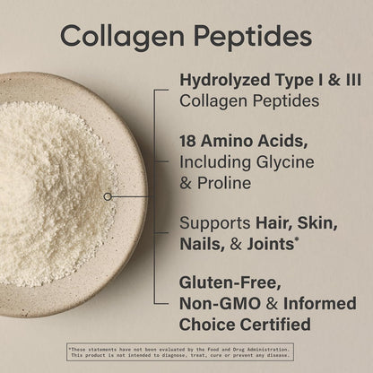 Sports Research® Collagen Peptides Protein Powder, Vanilla (16.93oz) | 11g Grass-Fed Collagen per Scoop · Hair, Skin & Joint Support · Easy to Mix in Coffee & Shakes · Sugar-Free, 40 Servings
