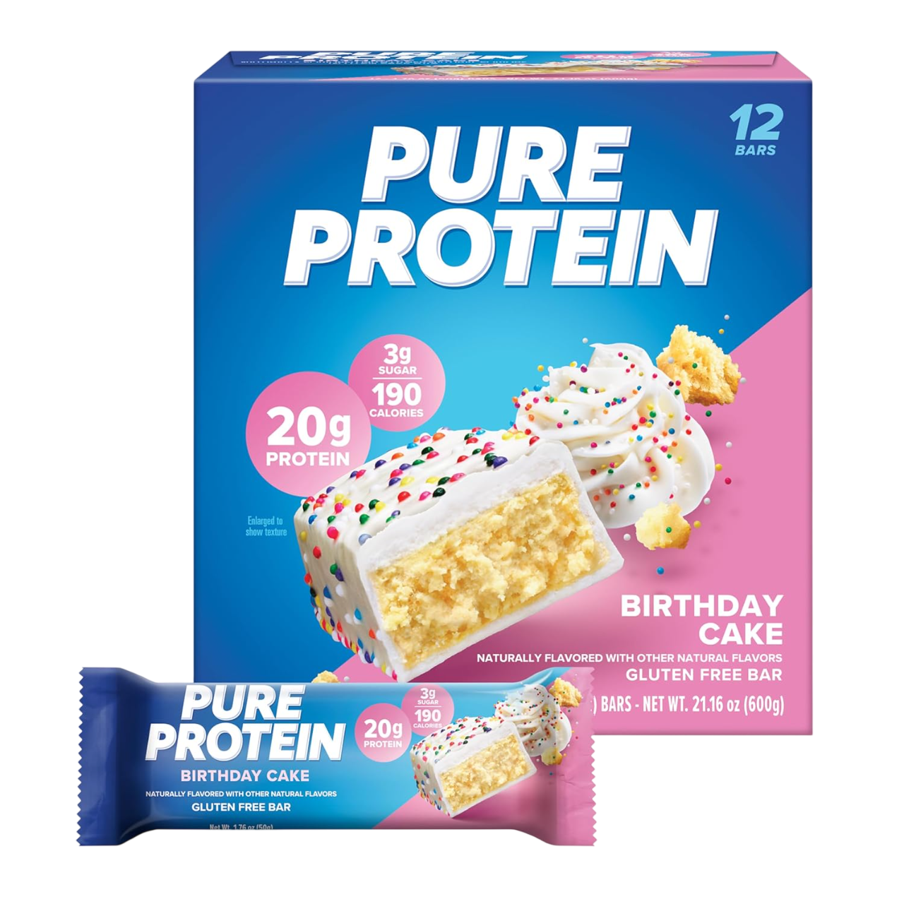 Pure Protein Deluxe Protein Bars, Chocolate, Cookies & Cream, Birthday Cake, Caramel Churro, Samples Pack