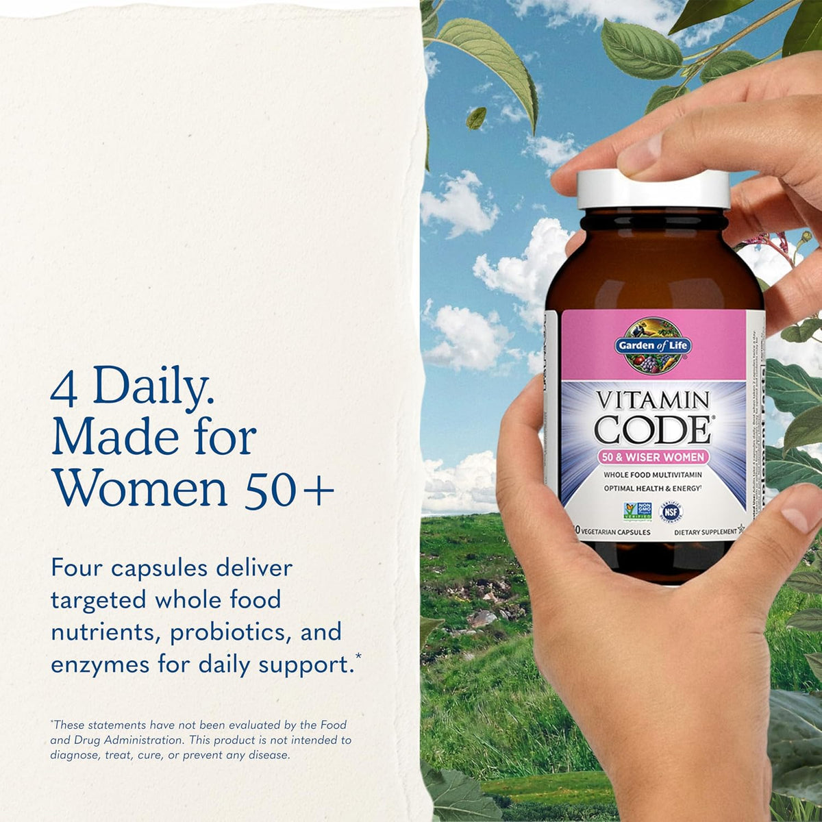 Garden Of Life, Vitamin Code 50 Wiser Womens Multi 120 Organic, 120 Count