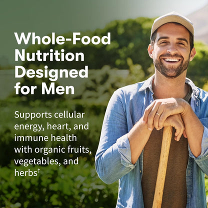 Garden of Life Once Daily Whole Food Multivitamin for Men, Organic Mens Vitamins & Minerals, Vitamin C, Zinc, Vegan, for Health & Well-Being