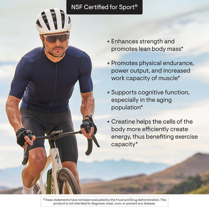 THORNE Creatine - Micronized Creatine Monohydrate Powder - Support for Muscles & Cognitive Function* - for Women & Men - Unflavored - NSF Certified for Sport - 5 g per Serving - 30 Servings