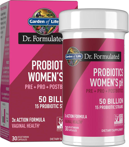Garden of Life Dr. Formulated Once Daily 3-in-1 Probiotic for Women – Digestive, Immune & Vaginal Health, 30 Day Supply