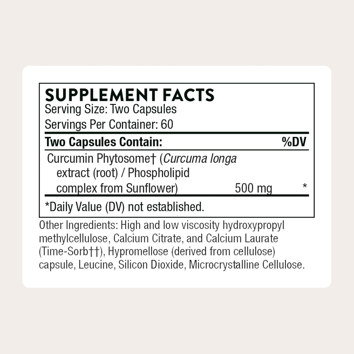 THORNE - Curcumin Phytosome 500 mg (Meriva) - Sustained Release, Clinically Studied - Supports Healthy Inflammatory Response in Joints, Muscles, GI Tract, Liver, Brain & Nerves* - 60 Servings