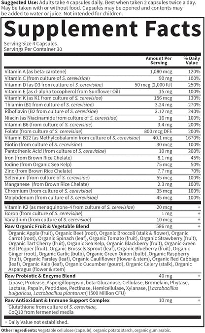 Garden of Life Multivitamin for Women, Vitamin Code Women's Multi - Whole Food Womens Multi Vitamins, Iron, Folate not Folic Acid, Vitamin A and Probiotics for Womens Energy