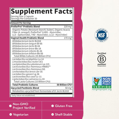 Garden of Life Dr. Formulated Once Daily 3-in-1 Probiotic for Women – Digestive, Immune & Vaginal Health, 30 Day Supply