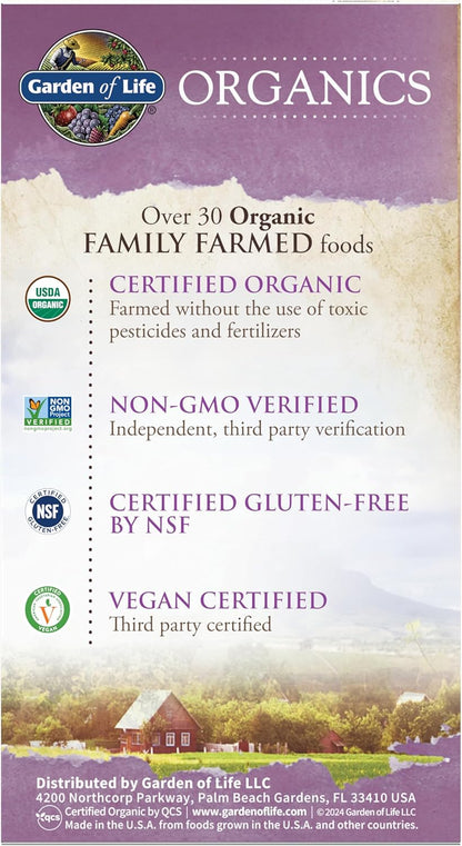 Garden of Life Organics Multivitamin for Women - Women's Once Daily Multi - Whole Food Multi with Iron, Biotin, Vegan Organic Womens Multivitamin for Health, Energy Hair Skin and Nails