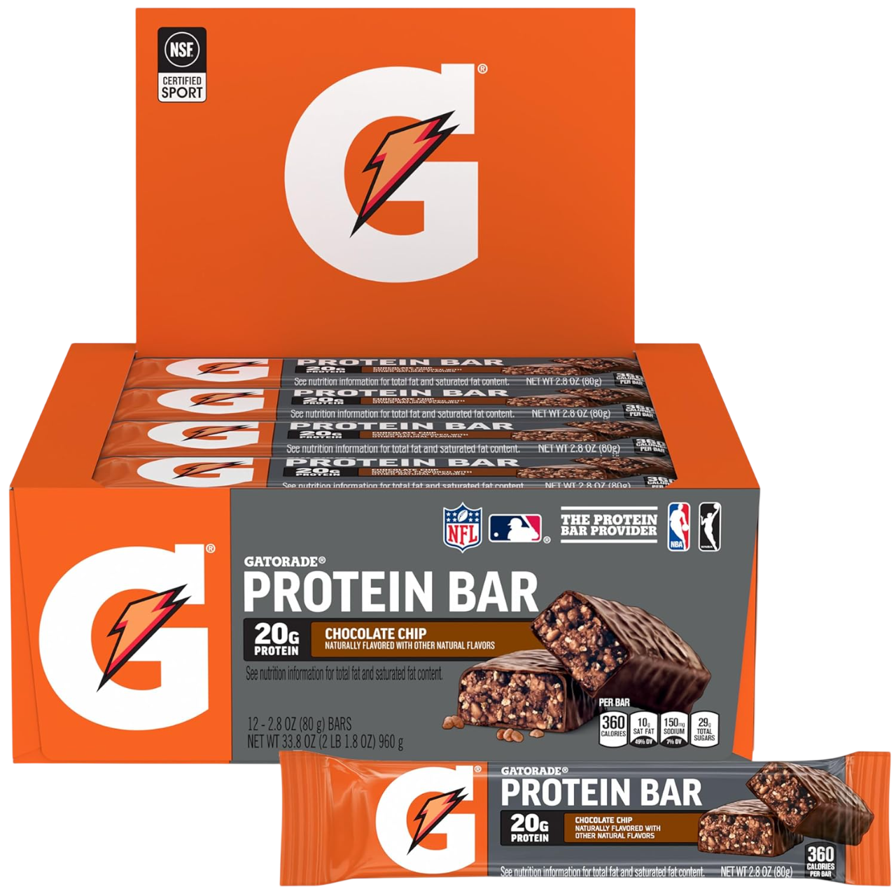 Gatorade Whey Protein Recover Bars, Chocolate Chip/Cookies & Cream/ Mint Chocolate Crunch