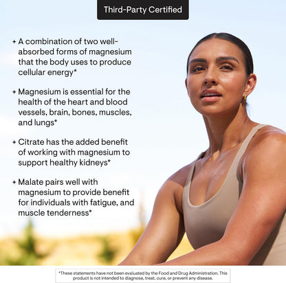 THORNE - Magnesium CitraMate - Magnesium Citrate & Malate Supplement - Supports Heart Health, Skeletal Muscles, Cardiac & Lung Function, Bone Density & More* - Third-Party Certified - 90 Servings