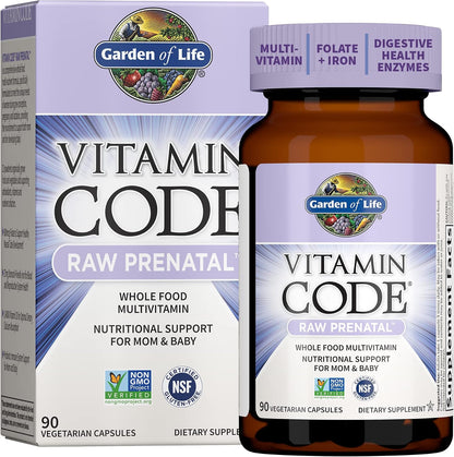 Garden of Life Vitamin Code Raw Prenatal Multivitamin for Women with Iron, Folate, Probiotics and Whole Food Nutrients - Immune and Cellular Energy Support, Non-GMO, Gluten-Free, Kosher, 10 Day Supply