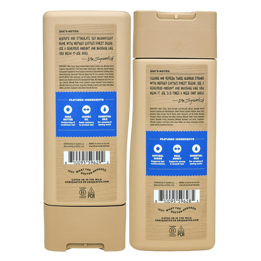 Dr. Squatch Natural Men's Shampoo and Conditioner Set - 5 Flavor's, Fresh Falls/Coconut Castaway/ Pine Tar/ Summer Citrus/ Wood Barrel Bourbon