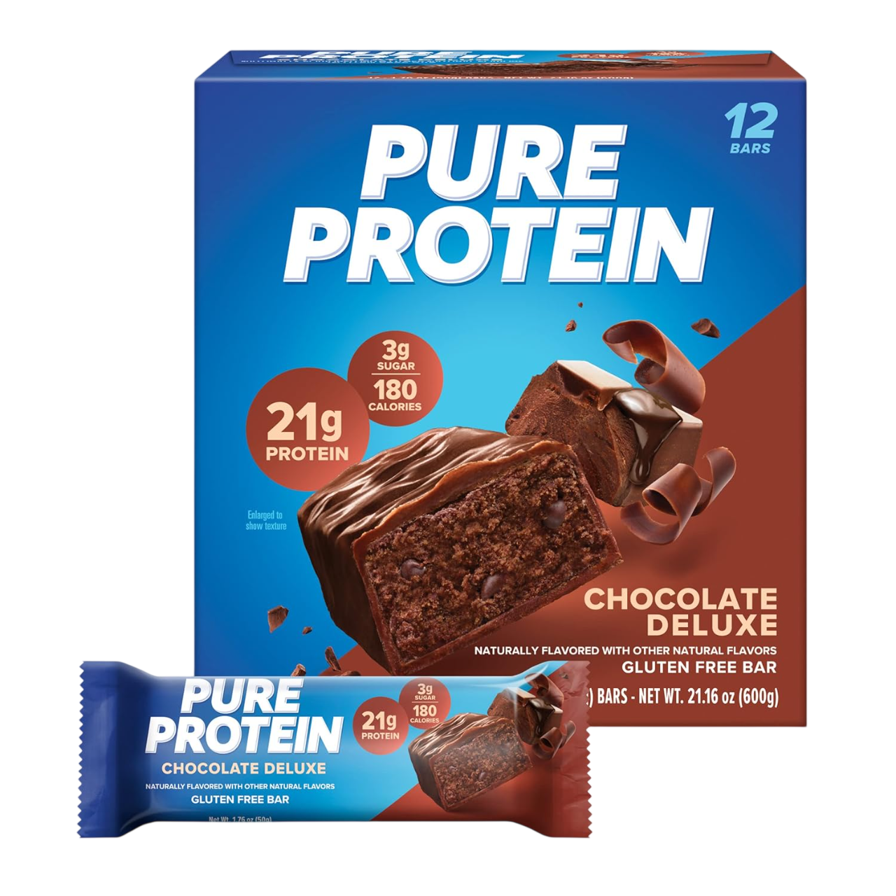 Pure Protein Deluxe Protein Bars, Chocolate, Cookies & Cream, Birthday Cake, Caramel Churro, Samples Pack